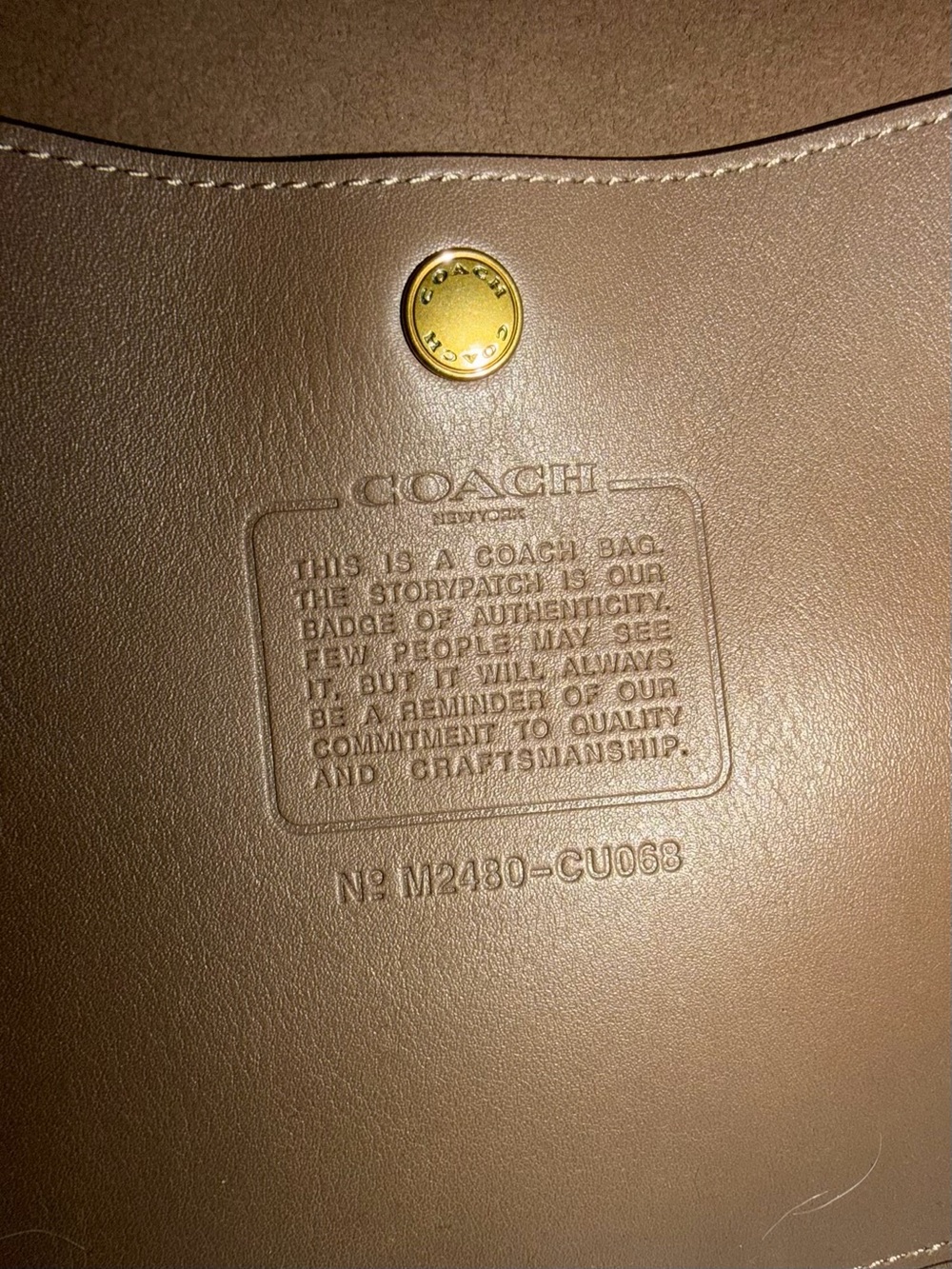 Coach Brown Leather Shoulder Hobo Bag with Gold Logo - Picture 5 of 8